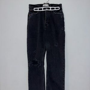 Abercrombie the dad high rise jeans black destroyed